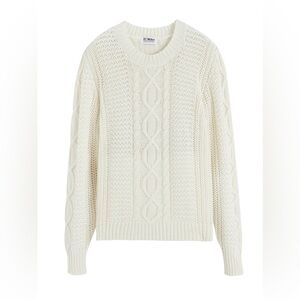 27 Miles Cable knit Cross Back Sweater White XS